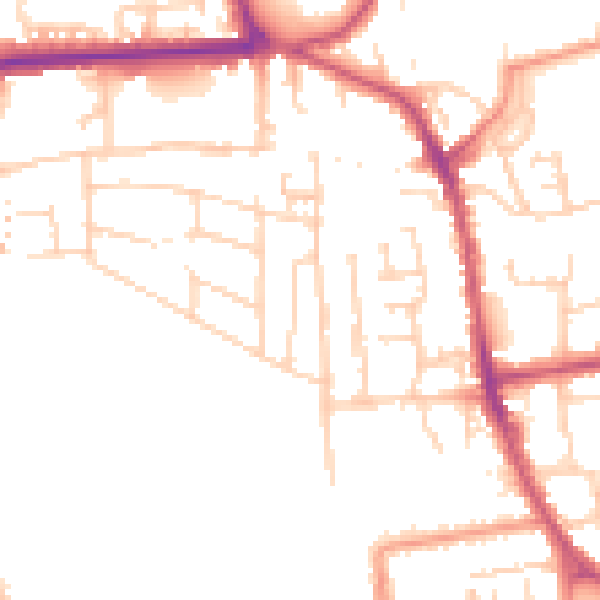 Daytime road noise heatmap for YO16 4AB