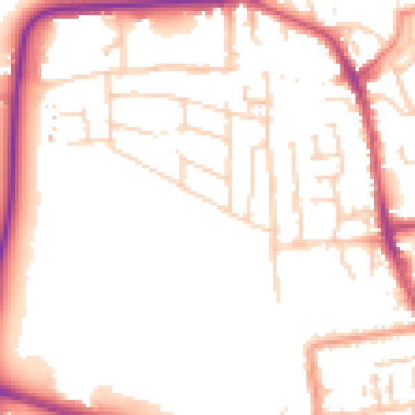 Daytime road noise heatmap for YO16 4AD