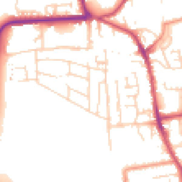 Daytime road noise heatmap for YO16 4AE