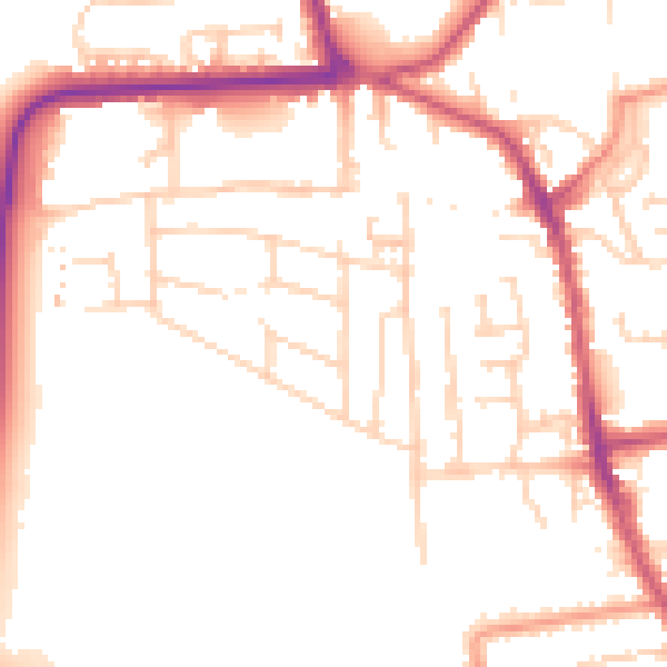 Daytime road noise heatmap for YO16 4AF