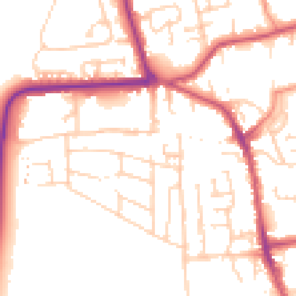Daytime road noise heatmap for YO16 4AH