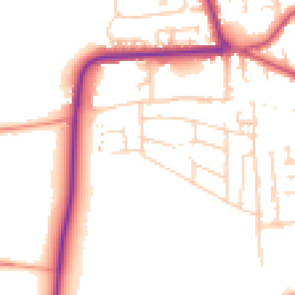 Daytime road noise heatmap for YO16 4AN