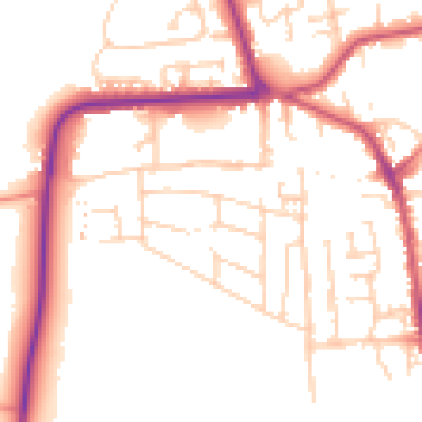 Daytime road noise heatmap for YO16 4AR