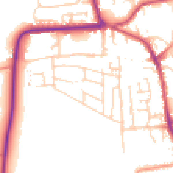 Daytime road noise heatmap for YO16 4AT