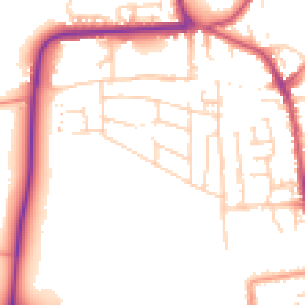 Daytime road noise heatmap for YO16 4AX