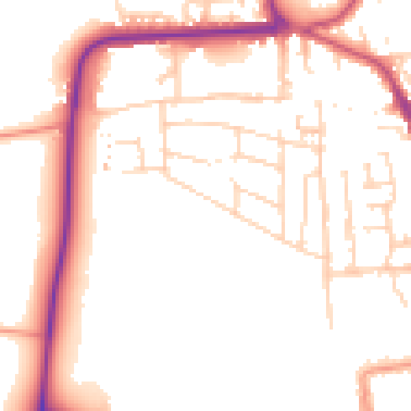 Daytime road noise heatmap for YO16 4AY
