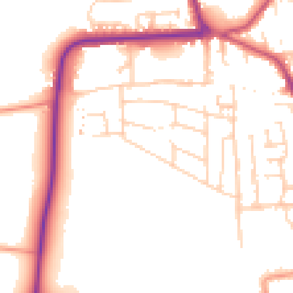 Daytime road noise heatmap for YO16 4AZ
