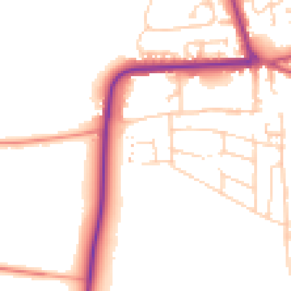 Daytime road noise heatmap for YO16 4BB