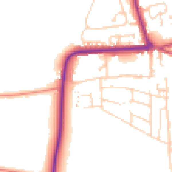 Daytime road noise heatmap for YO16 4BE