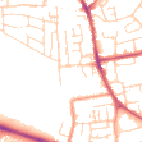 Daytime road noise heatmap for YO16 4BF