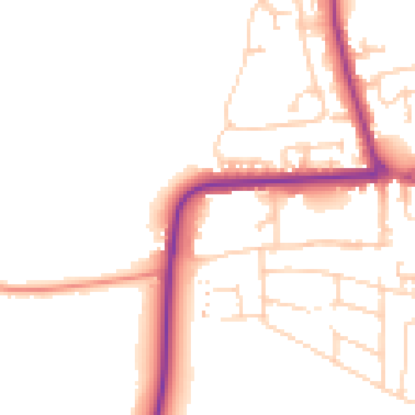 Daytime road noise heatmap for YO16 4BJ