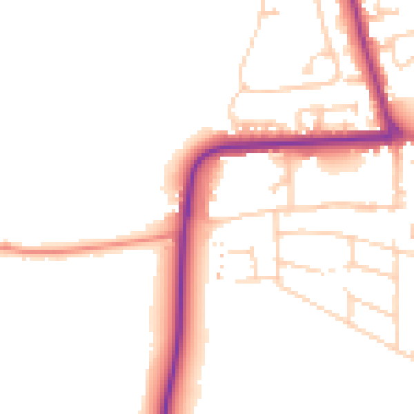 Daytime road noise heatmap for YO16 4BP