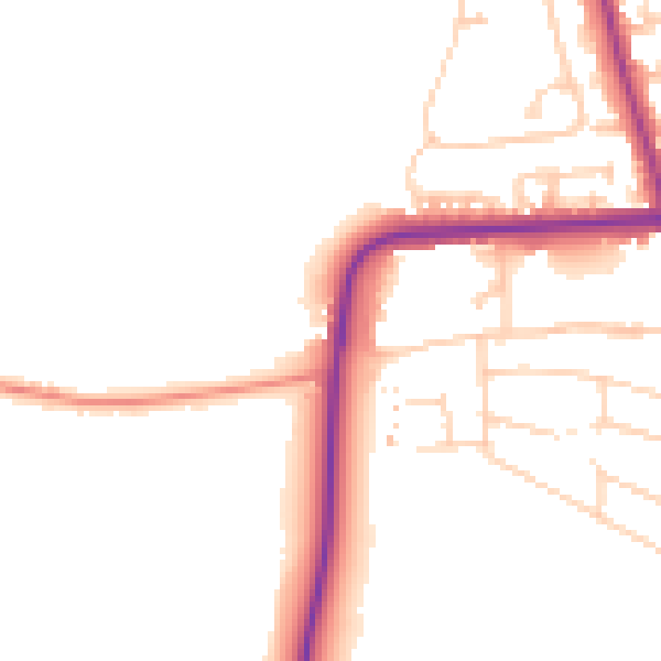 Daytime road noise heatmap for YO16 4BS
