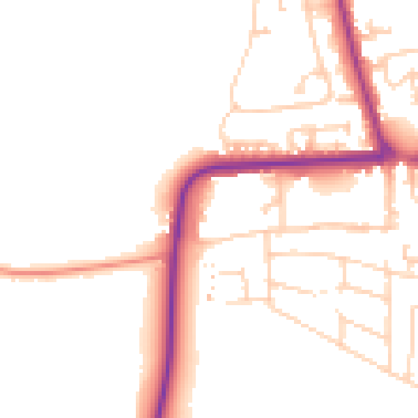 Daytime road noise heatmap for YO16 4BW