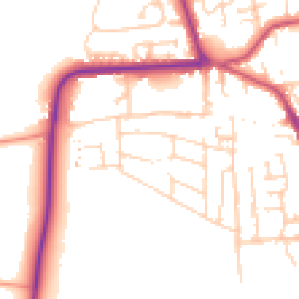 Daytime road noise heatmap for YO16 4BX