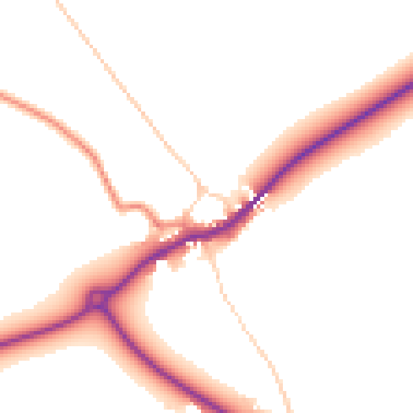Daytime road noise heatmap for YO16 4BY