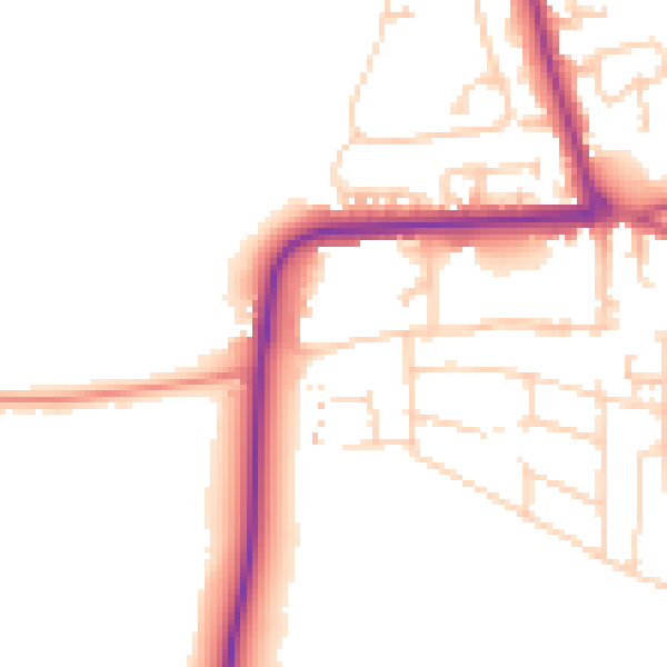 Daytime road noise heatmap for YO16 4DA