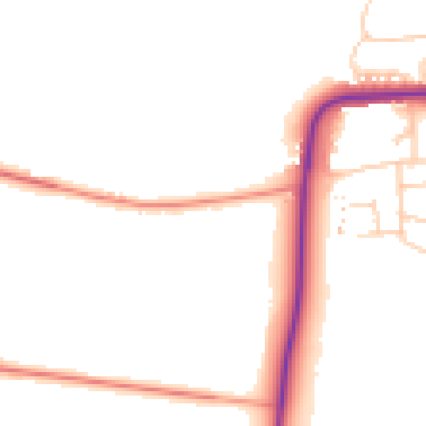 Daytime road noise heatmap for YO16 4DD