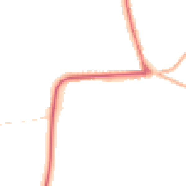Night-time road noise heatmap for YO16 4DG