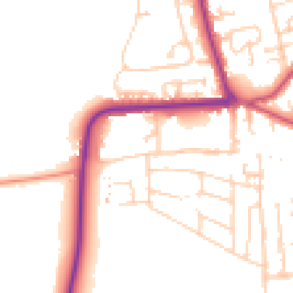 Daytime road noise heatmap for YO16 4DH