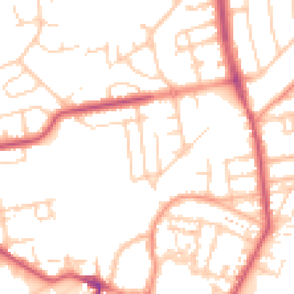 Daytime road noise heatmap for YO16 4DL