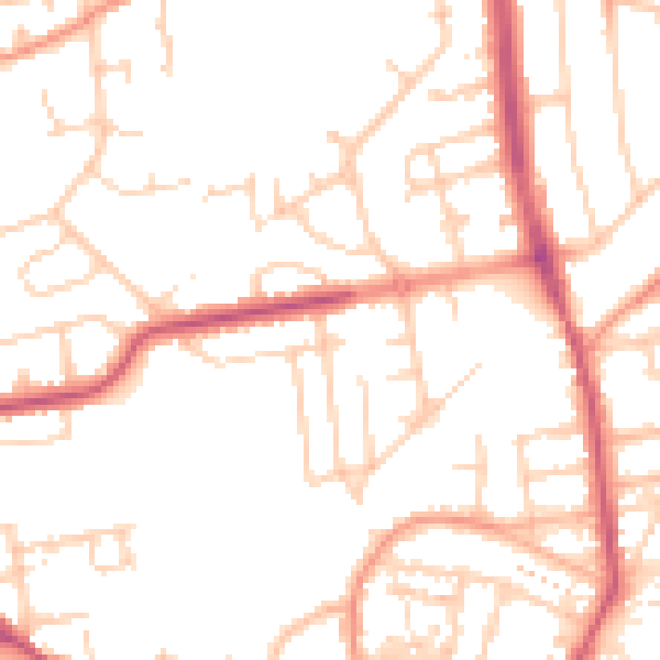 Daytime road noise heatmap for YO16 4DN