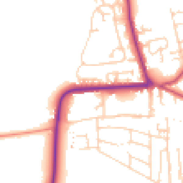 Daytime road noise heatmap for YO16 4DQ