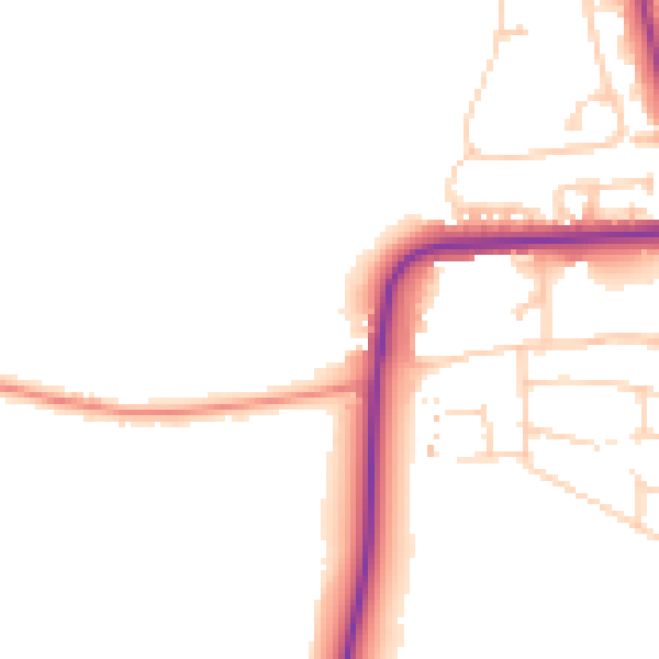 Daytime road noise heatmap for YO16 4FF
