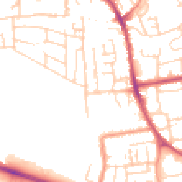Daytime road noise heatmap for YO16 4HE