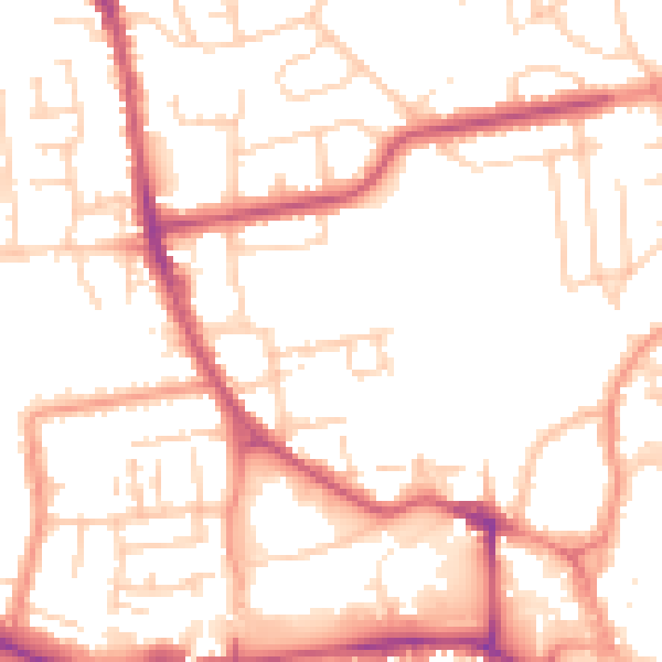 Daytime road noise heatmap for YO16 4JR