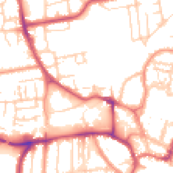 Daytime road noise heatmap for YO16 4LD