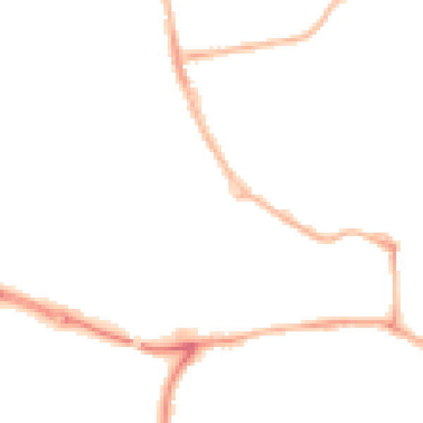 Night-time road noise heatmap for YO16 4PE