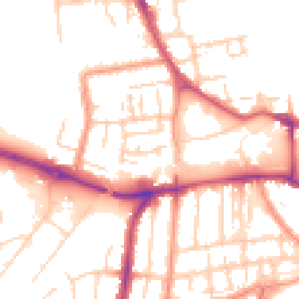 Daytime road noise heatmap for YO16 4PG