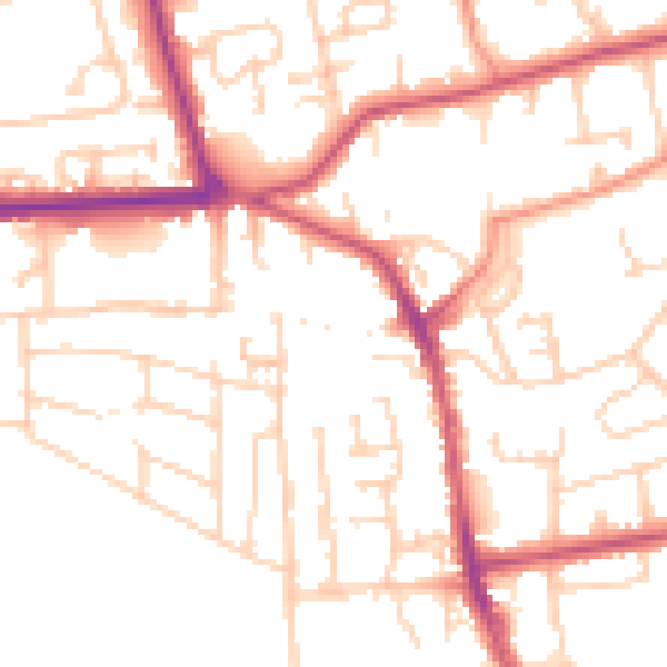 Daytime road noise heatmap for YO16 4PR