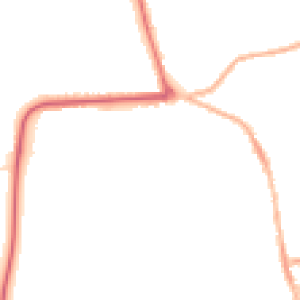 Night-time road noise heatmap for YO16 4QF