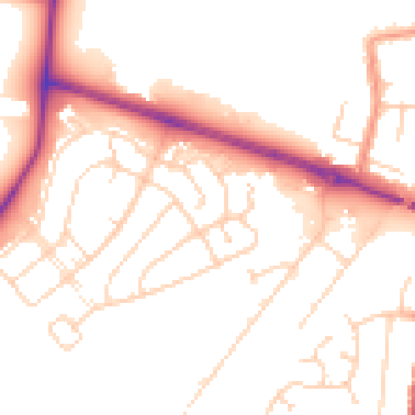 Daytime road noise heatmap for YO16 4TU