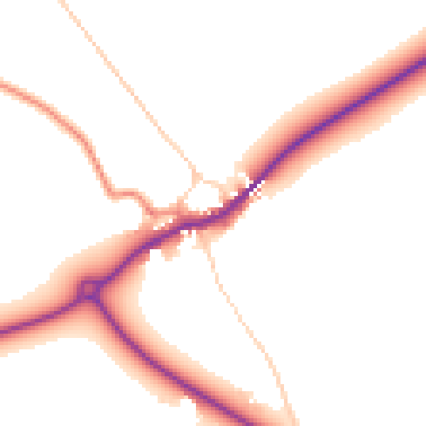 Daytime road noise heatmap for YO16 4UJ