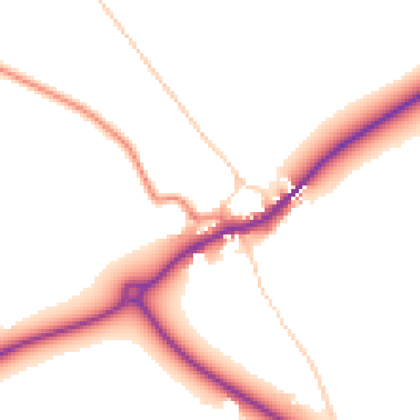 Daytime road noise heatmap for YO16 4UP