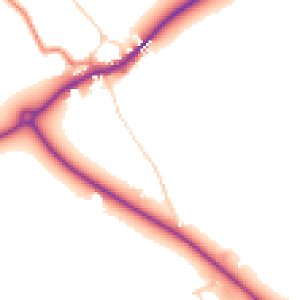 Daytime road noise heatmap for YO16 4UT