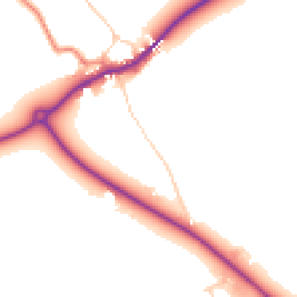 Daytime road noise heatmap for YO16 4UU