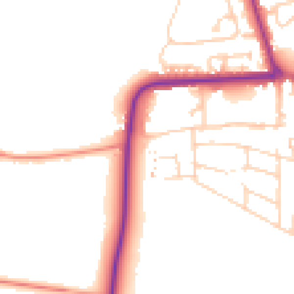 Daytime road noise heatmap for YO16 4YN