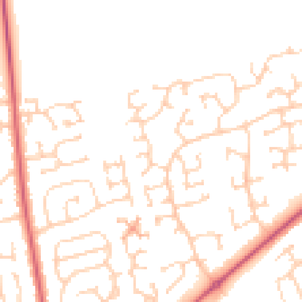 Daytime road noise heatmap for YO16 6GU