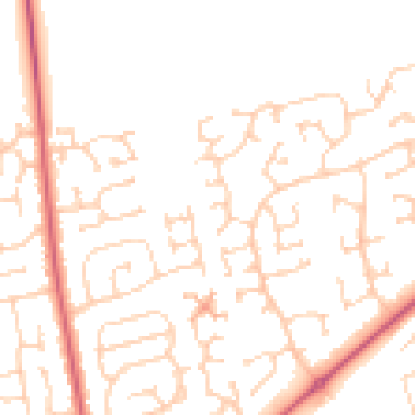 Daytime road noise heatmap for YO16 6GY