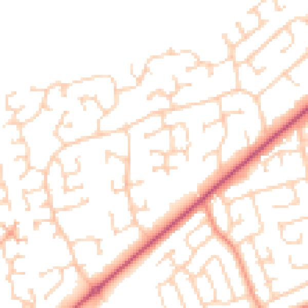 Daytime road noise heatmap for YO16 6RT