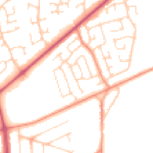 Daytime road noise heatmap for YO16 6UH