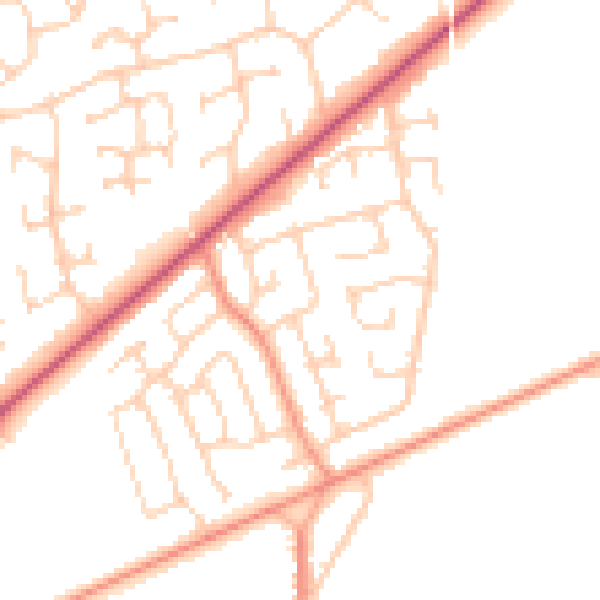 Daytime road noise heatmap for YO16 6UT