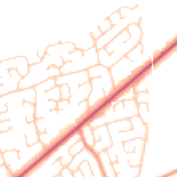 Daytime road noise heatmap for YO16 6YH