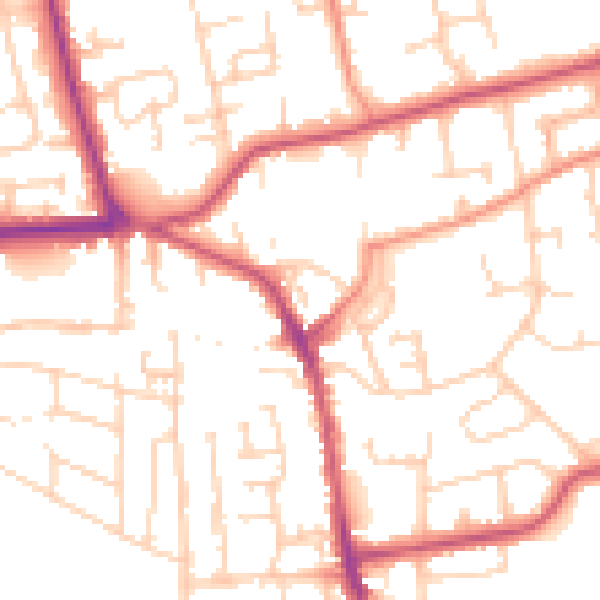 Daytime road noise heatmap for YO16 7BF