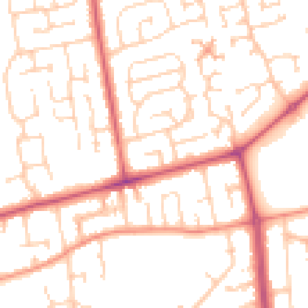 Daytime road noise heatmap for YO16 7DL