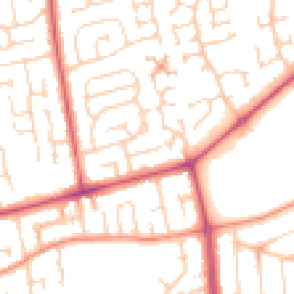 Daytime road noise heatmap for YO16 7HQ